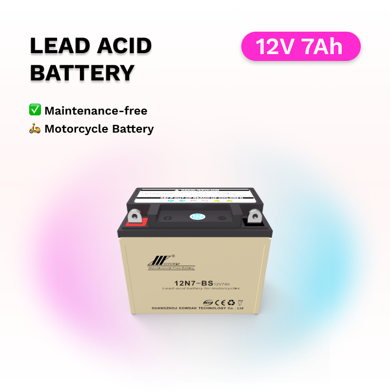 12V 7Ah lead acid battery OEM motorcycle maintenance-free battery SUPOWER 12N7-BS