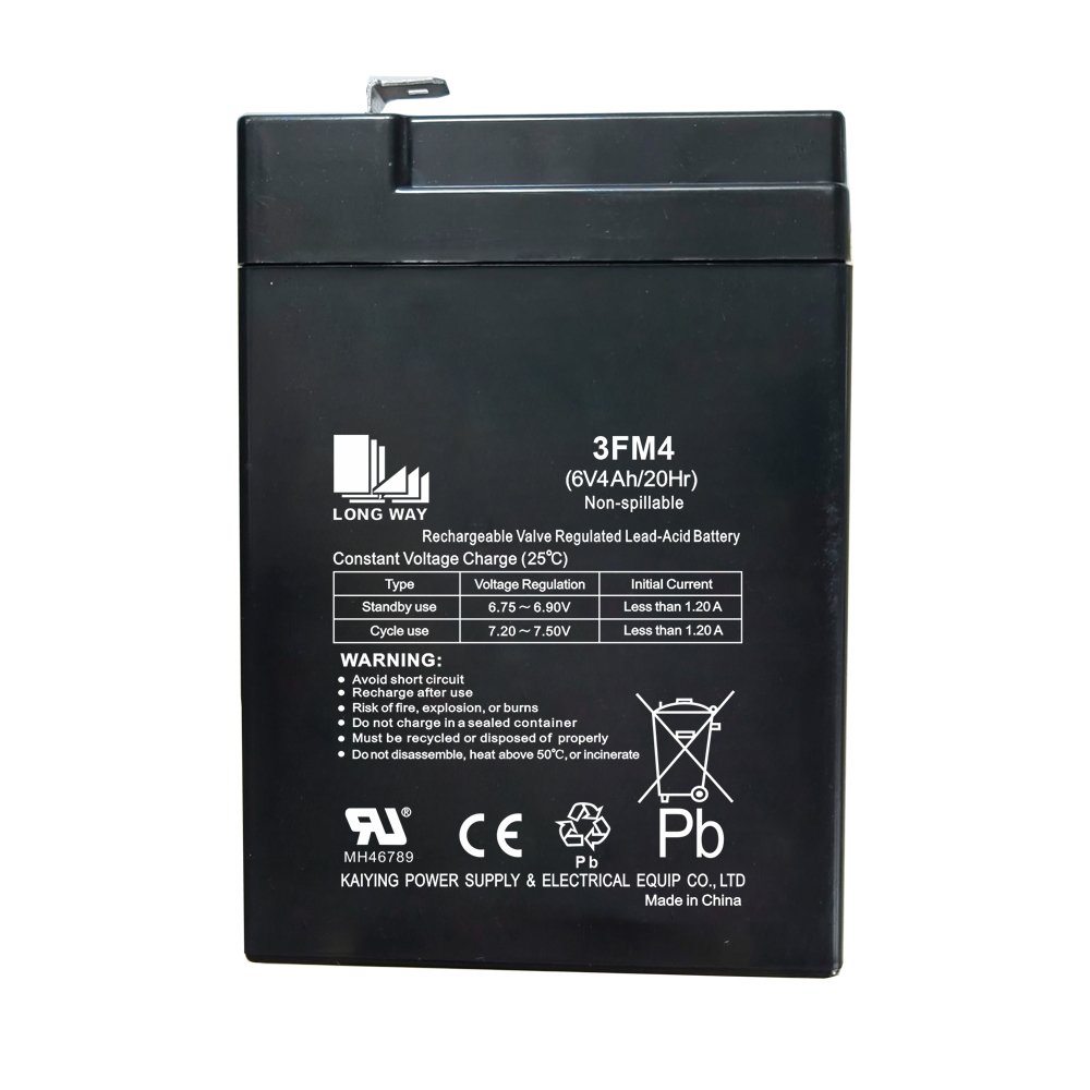 LONG WAY General Series Small Capacity 6V 4Ah AGM Vrla Lead-acid Batteries for UPS, Alarm System and Solar System