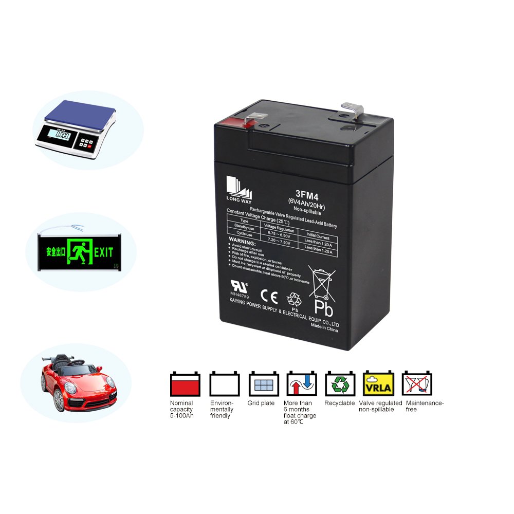 LONG WAY General Series Small Capacity 6V 4Ah AGM Vrla Lead-acid Batteries for UPS, Alarm System and Solar System