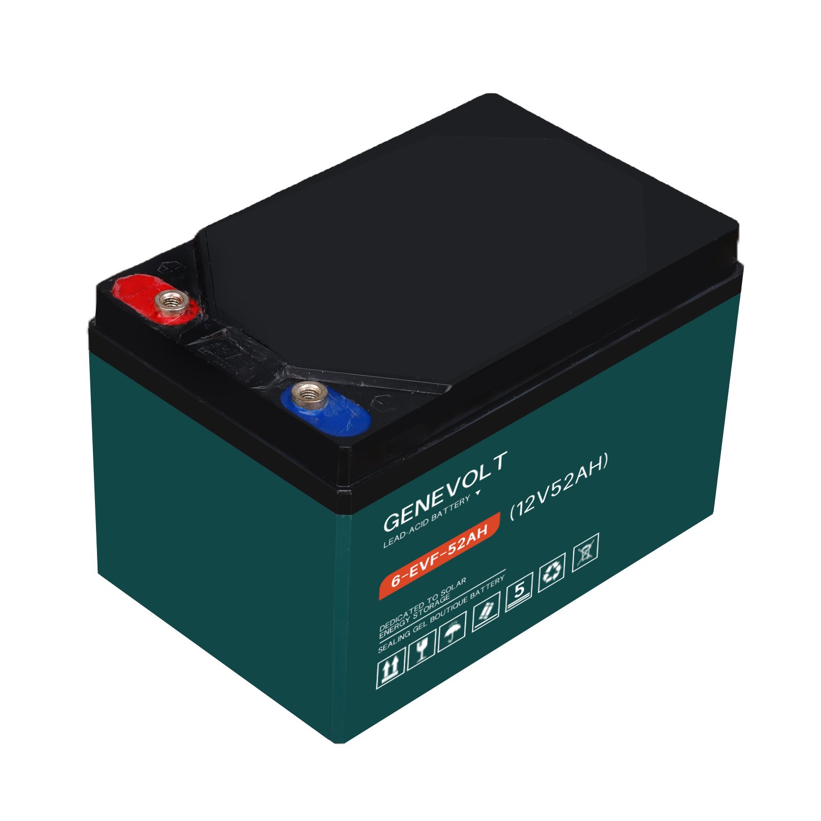 Low price regulated rechargeable lead acid battery 12V 52AH used for home lighting energy storage