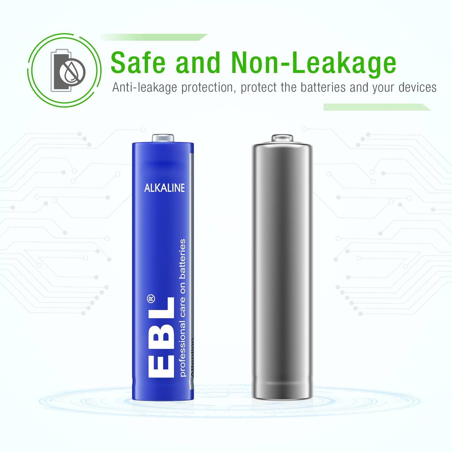 10 Year Storage Life High Capacity Alkaline Battery Cells