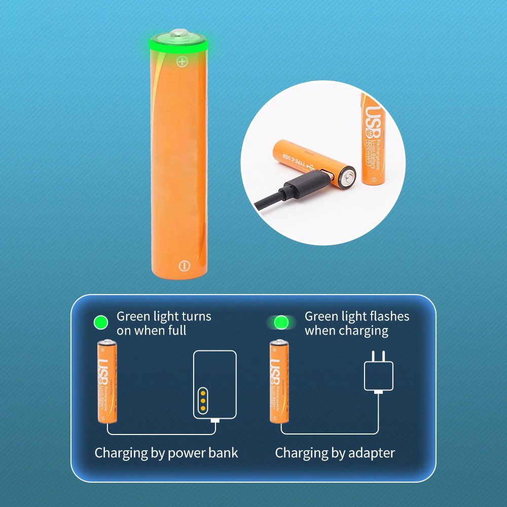 Type C Lithium Battery For Razor AAA Rechargeable USB Batteries Fast Charging