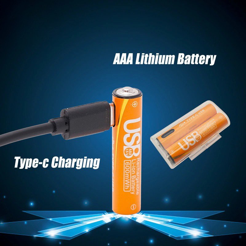 Type C Lithium Battery For Razor AAA Rechargeable USB Batteries Fast Charging