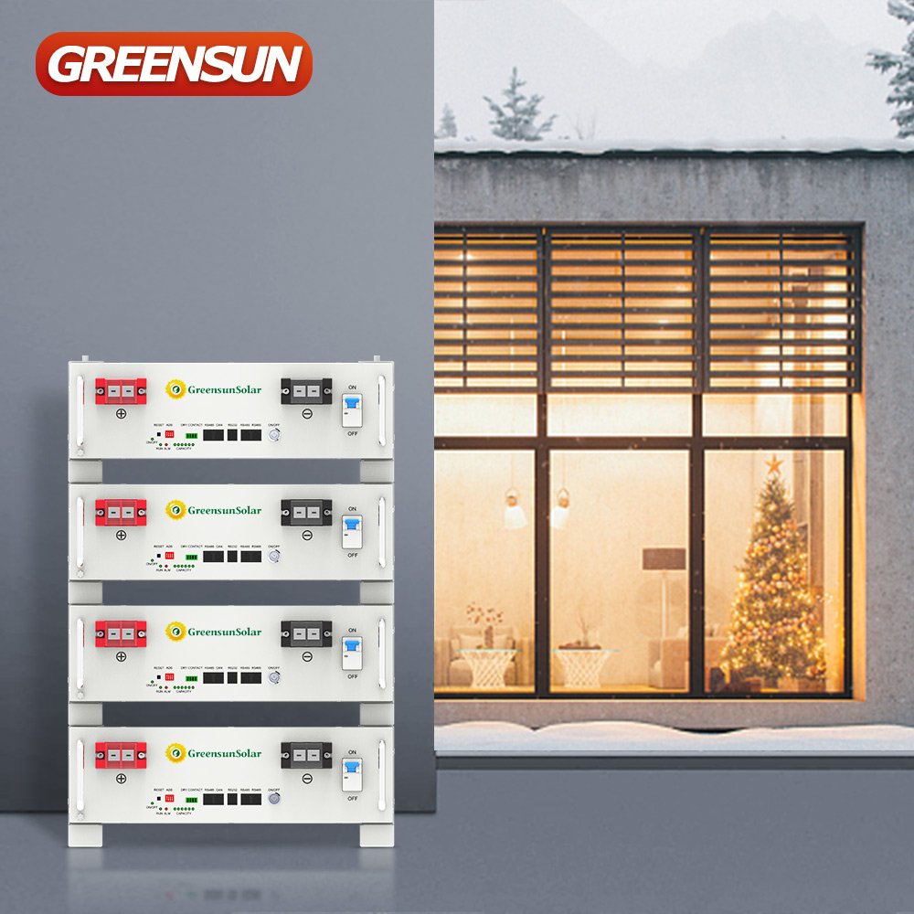 Greensun 51.2V 48V 100ah 200Ah 300Ah LiFePO4 Lithium Ion Iron Phosphate Battery Rack Mounted 10kwh Solar Energy Storage Battery