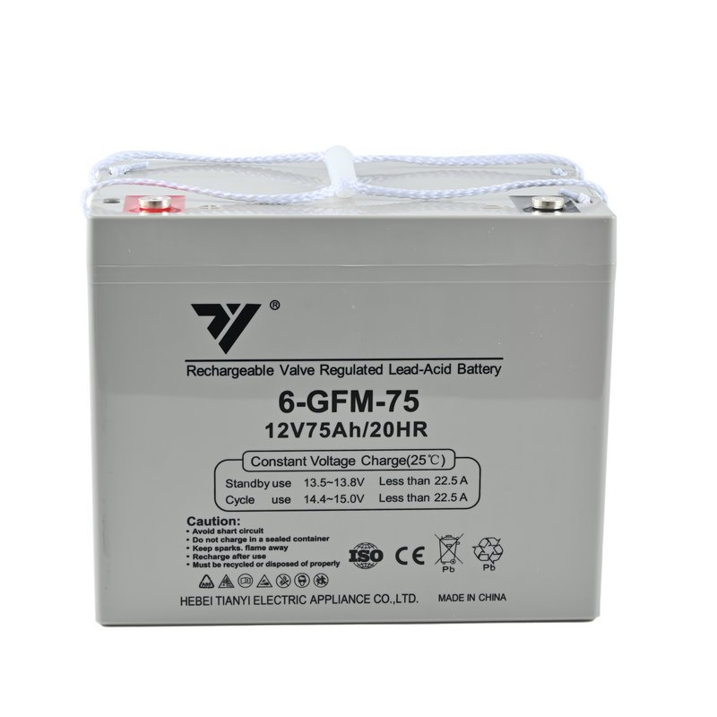 TIANYI UPS EPS Emergency System Fire Fighting Solar Energy Solar Power Energy Storage 12V 75AH 20HR Lead-Acid Battery