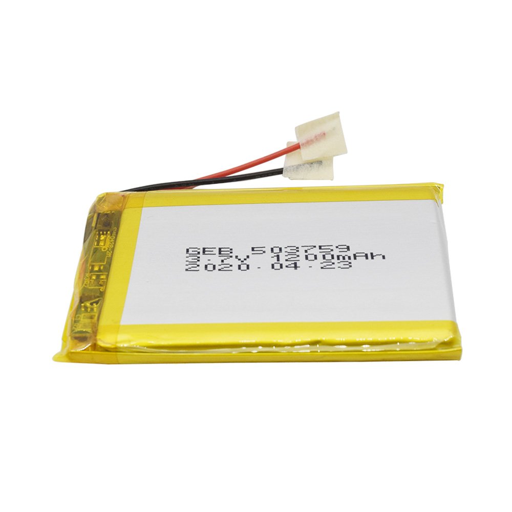 GEB Hot Selling 3.7V 4.44Wh Lipo Battery 503759 Rechargeable Polymer Li-Ion Batteries 503759 3.7V 1200mah Battery