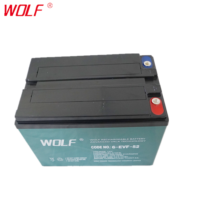 maintenance free gel vrla 12v 52ah lead acid batteries for electric vehicle