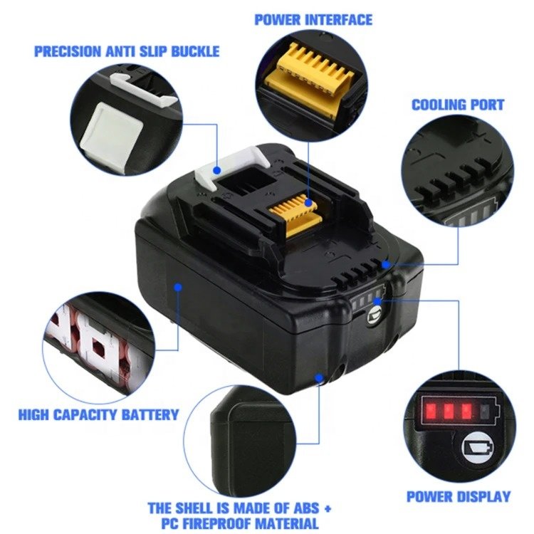Replacement Makita 18v 5ah 6ah BL1860 18650 lithium ion battery pack for power tool cordless drill combo