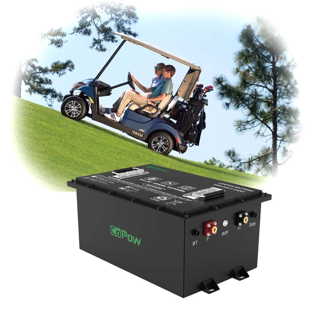 COPOW High Quality 36V 48V 72V LiFePO4 51.2V 50AH 80ah 100ah 105ah 160ah 200AH Lithium Ion Battery Pack for golf carts