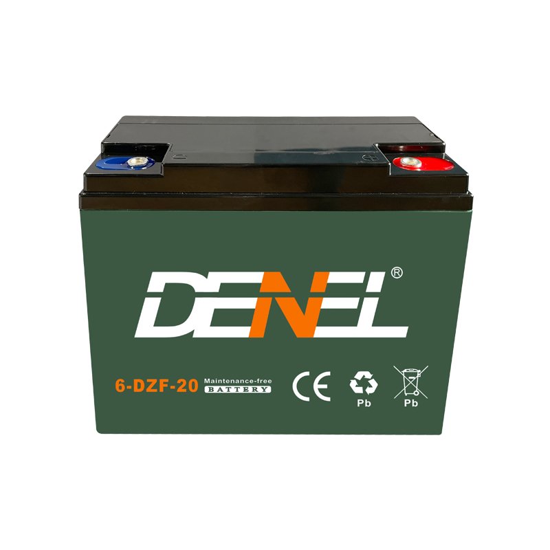 DENEL Lead Acid Batteries Ebike 12v GREEN Color Box-carton-pallet-container 20AH 6dzf20