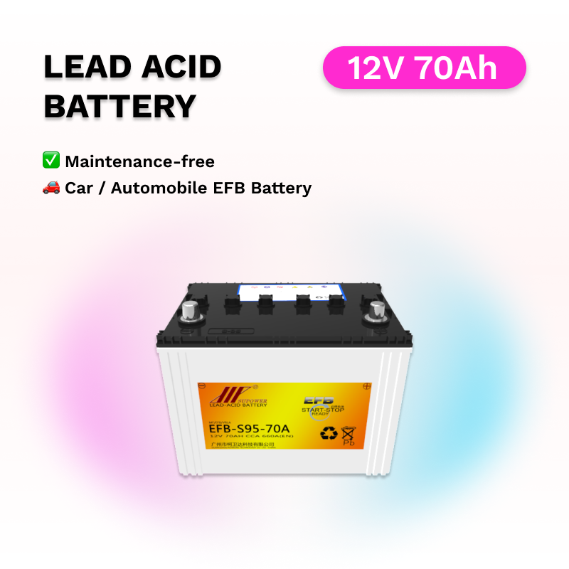 12V 70Ah lead acid battery OEM car maintenance-free EFB storage battery SUPOWER EFB-S95-65A