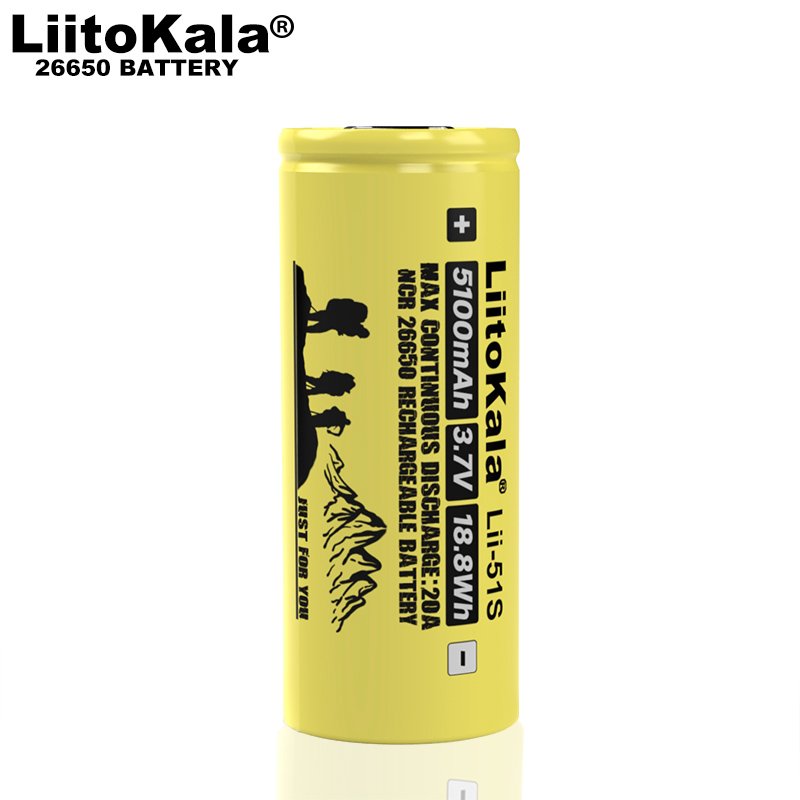 Original Liitokala Lii-51s 26650 3.7v 5100mah High Power Rechargeable Lithium Battery Forklifts Energy Storage Home Appliances