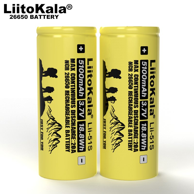 Original Liitokala Lii-51s 26650 3.7v 5100mah High Power Rechargeable Lithium Battery Forklifts Energy Storage Home Appliances