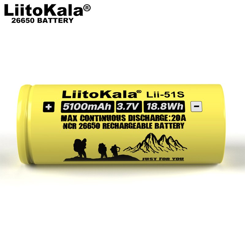 Original Liitokala Lii-51s 26650 3.7v 5100mah High Power Rechargeable Lithium Battery Forklifts Energy Storage Home Appliances
