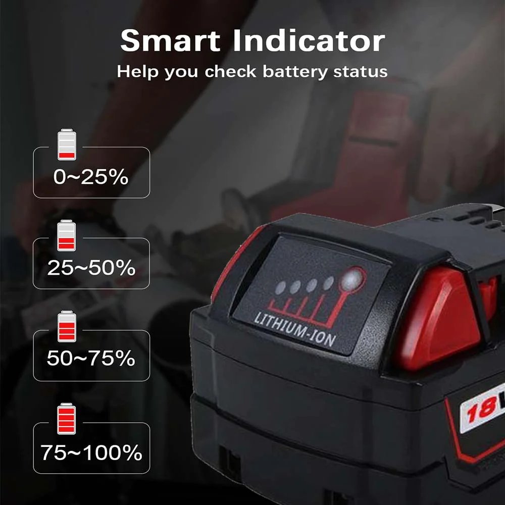 Replacement 18 Volt 9Ah 12Ah Lithium Ion Battery Pack For Authentic Bateria Milwaukee m18