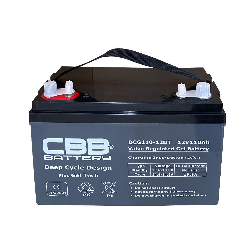 12V Deep Cycle Gel Battery 110AH Sealed Lead Acid Battery for Golf Cart Backup Power & Energy Storage for Toys