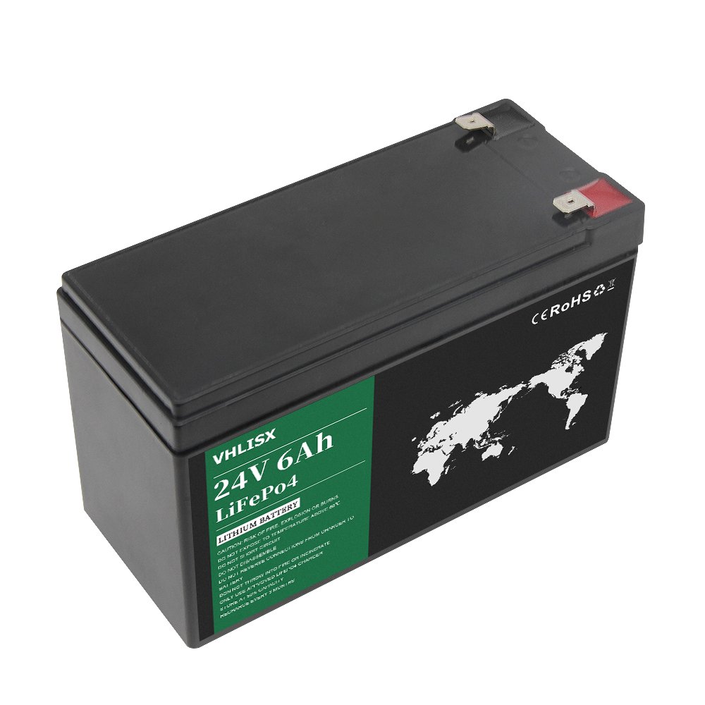 Lifepo4 battery 24v 6ah lithium ion battery solar lithium battery pack for Solar RV Marine Golf cart UPS Camping