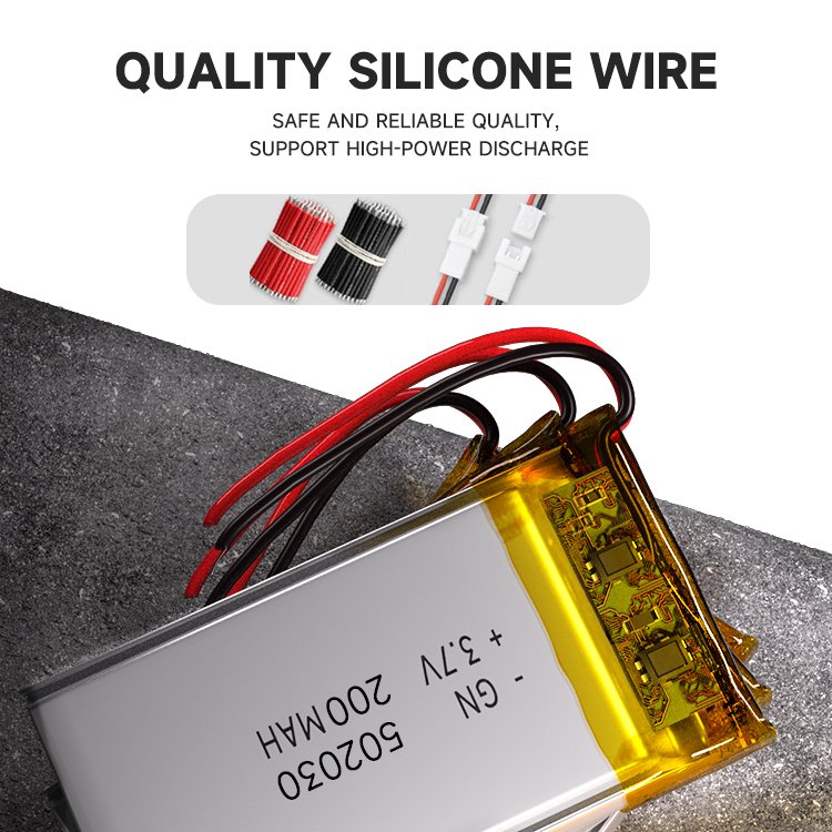 Hot sale 502030 rechargeable polymer battery 3.7v 200mah 502030 lipo battery