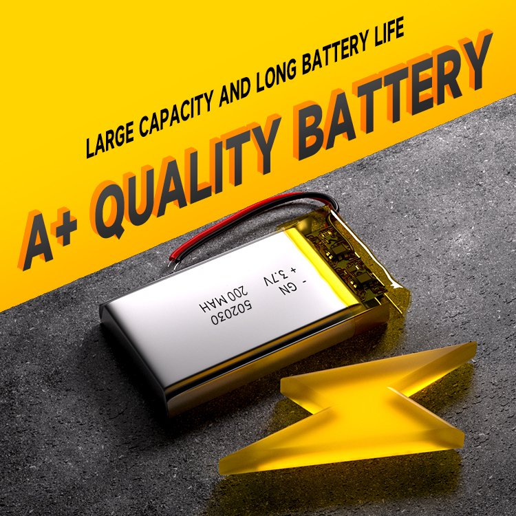 Hot sale 502030 rechargeable polymer battery 3.7v 200mah 502030 lipo battery