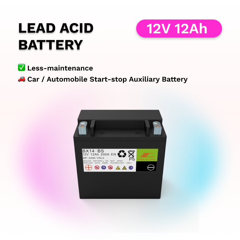 12V 12Ah lead acid battery OEM car maintenance-free start-stop standby auxiliary battery SUPOWER BX14-BS