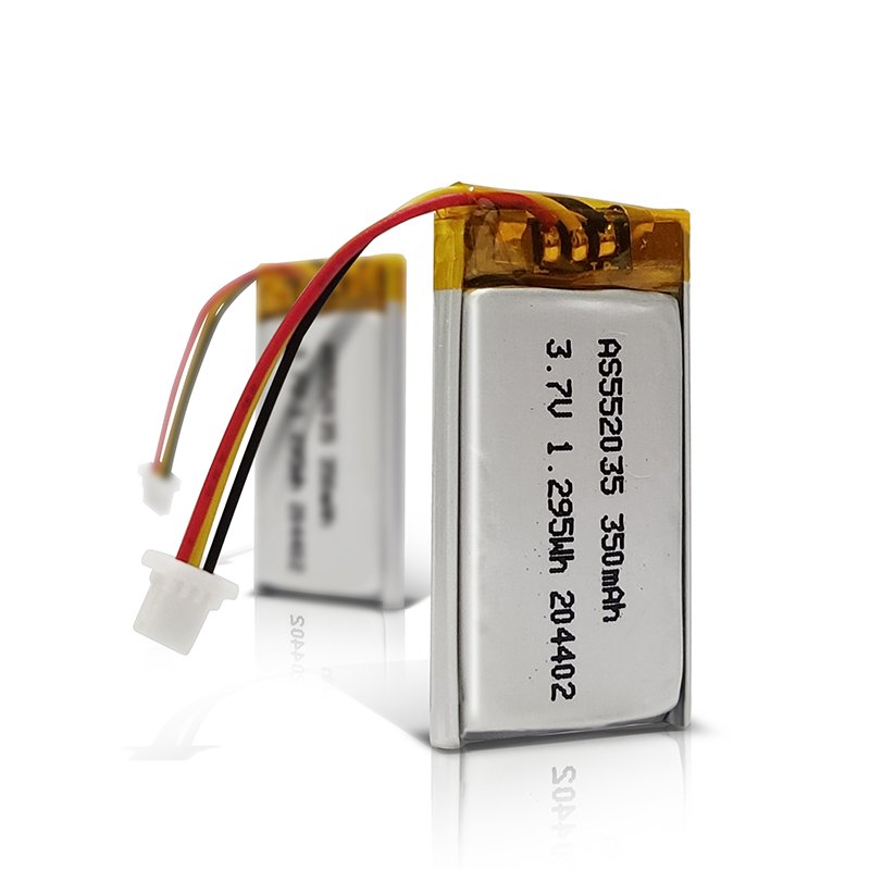 Hot selling! 3.7v li polymer battery 552035 3.7v 350mAh lithium ion batteries with UL/CB/KC for Fever clothing