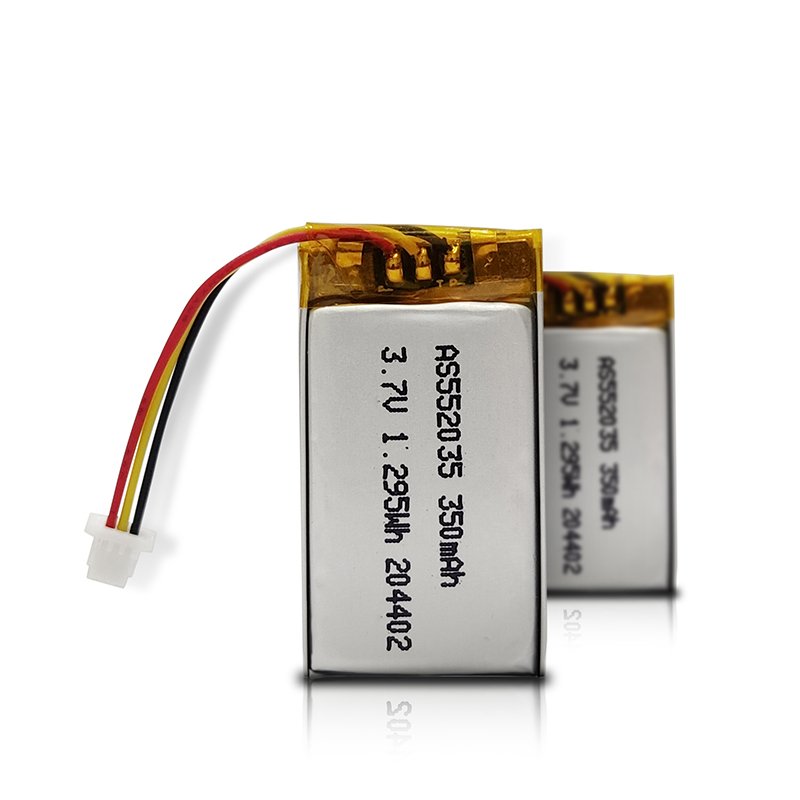 Hot selling! 3.7v li polymer battery 552035 3.7v 350mAh lithium ion batteries with UL/CB/KC for Fever clothing