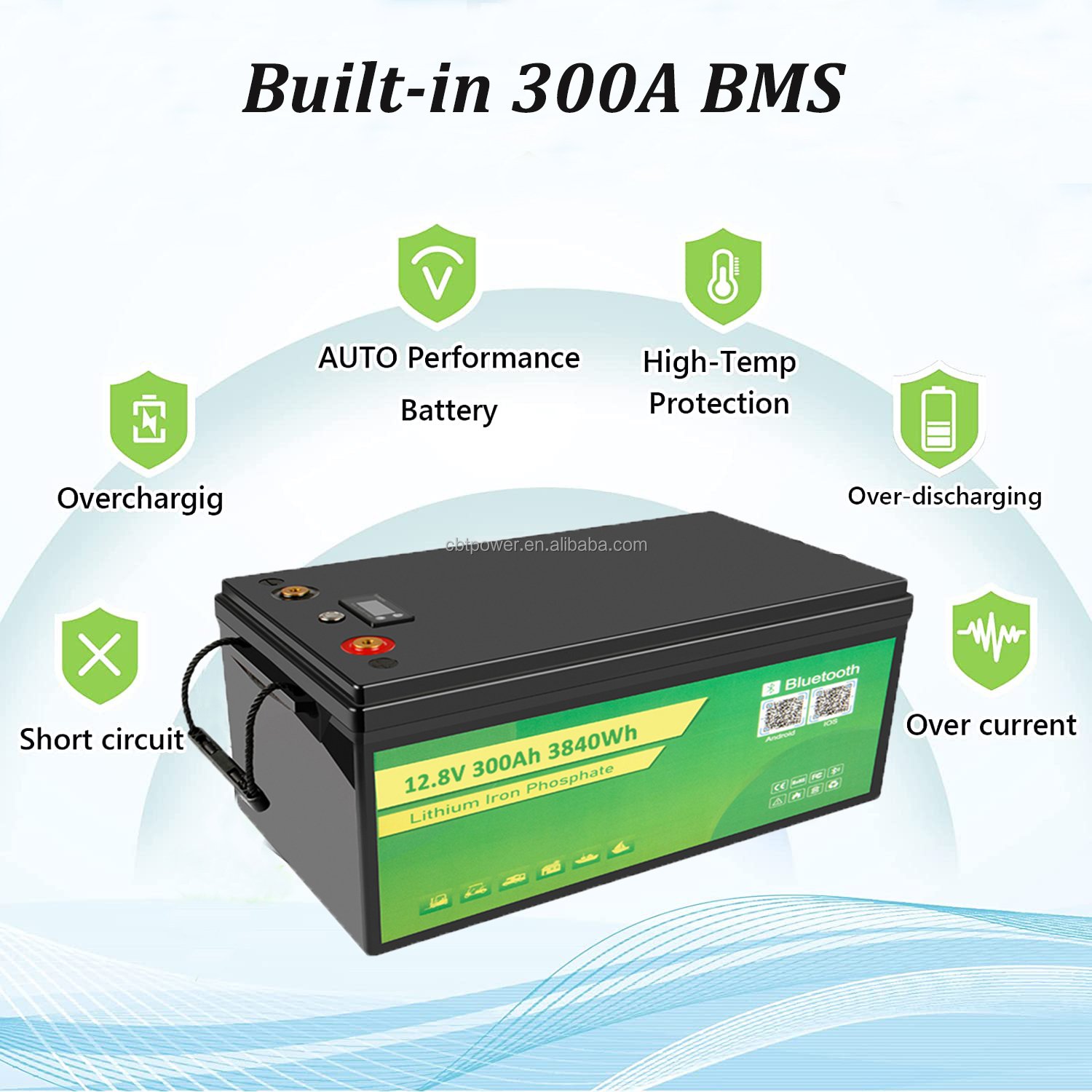 Deep Cycle Solar Inverter Battery 12V 300Ah 24V 100Ah lithium ion battery for Gantry cranes Solar system Scooter battery
