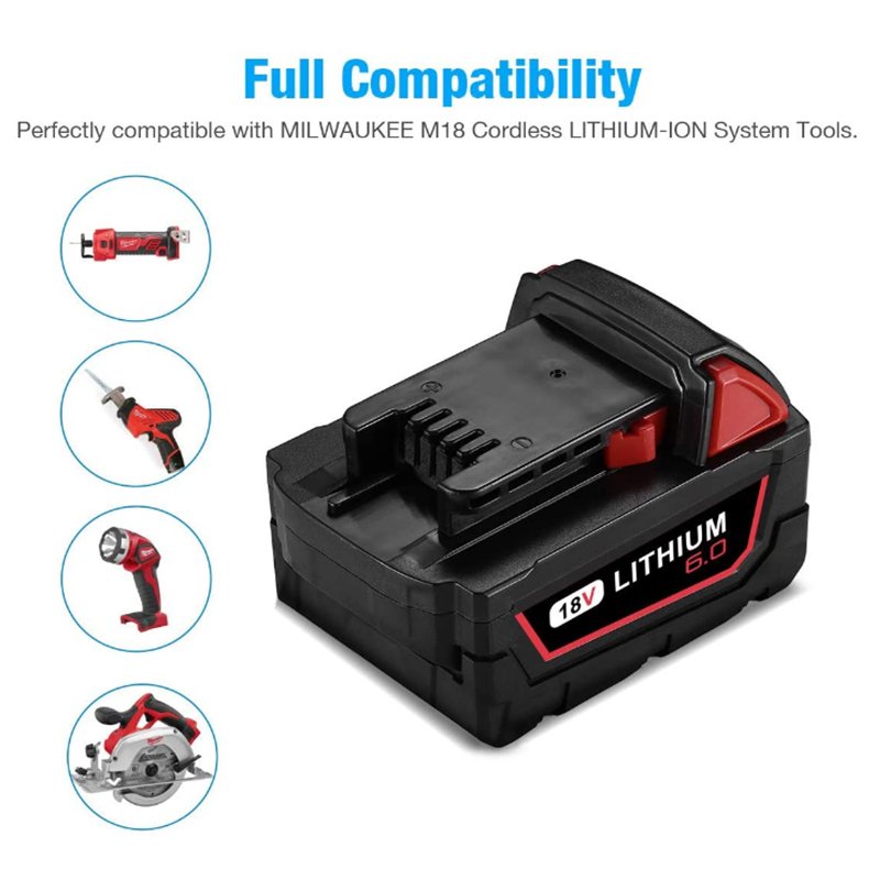 48-11-1850 M18 Redlithium 5.0Ah Bat Power Tool Lithium Ion Battery Pack for Milwaukee