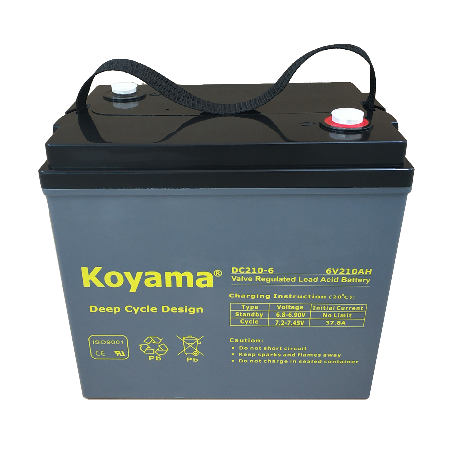 KOYAMA good price Group GC2 T605 6V 210Ah rechargeable VRLA deep cycle AGM lead acid battery for Energy Storage power golf cart