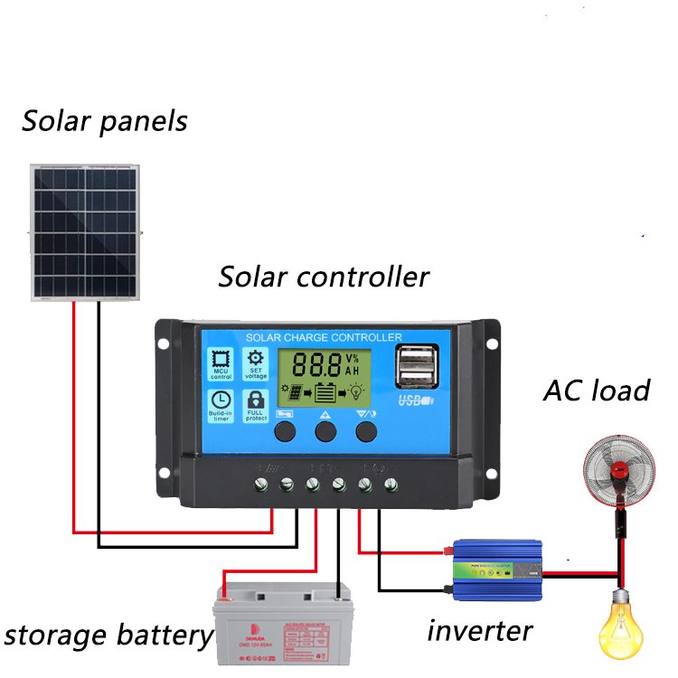 12v 24v controlador de carga solar PWM 10a 20a 30a solar charger controller for solar panels