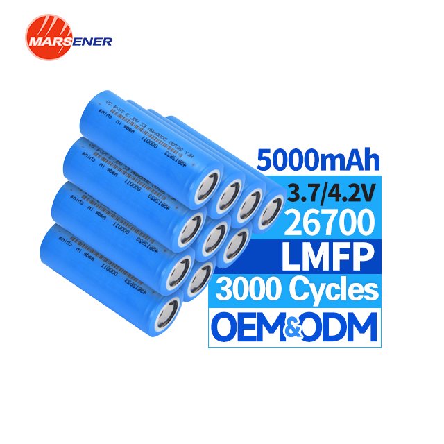 Wholesale Rechargeable LMFP Lithium Battery Cells for E-bike Cylindrical 26700 3.7V 5000mAh Li-ion Battery