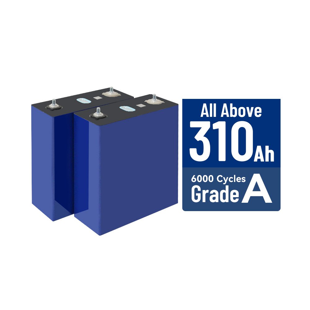 Real Capacity 280ah Battery 300ah 3.2v Lifepo4 Cell 310ah 6000 Time Cycles Lithium Ion Battery For Solar Energy System