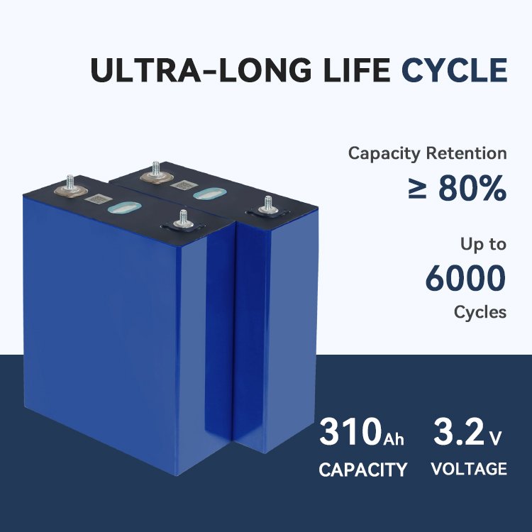 Real Capacity 280ah Battery 300ah 3.2v Lifepo4 Cell 310ah 6000 Time Cycles Lithium Ion Battery For Solar Energy System