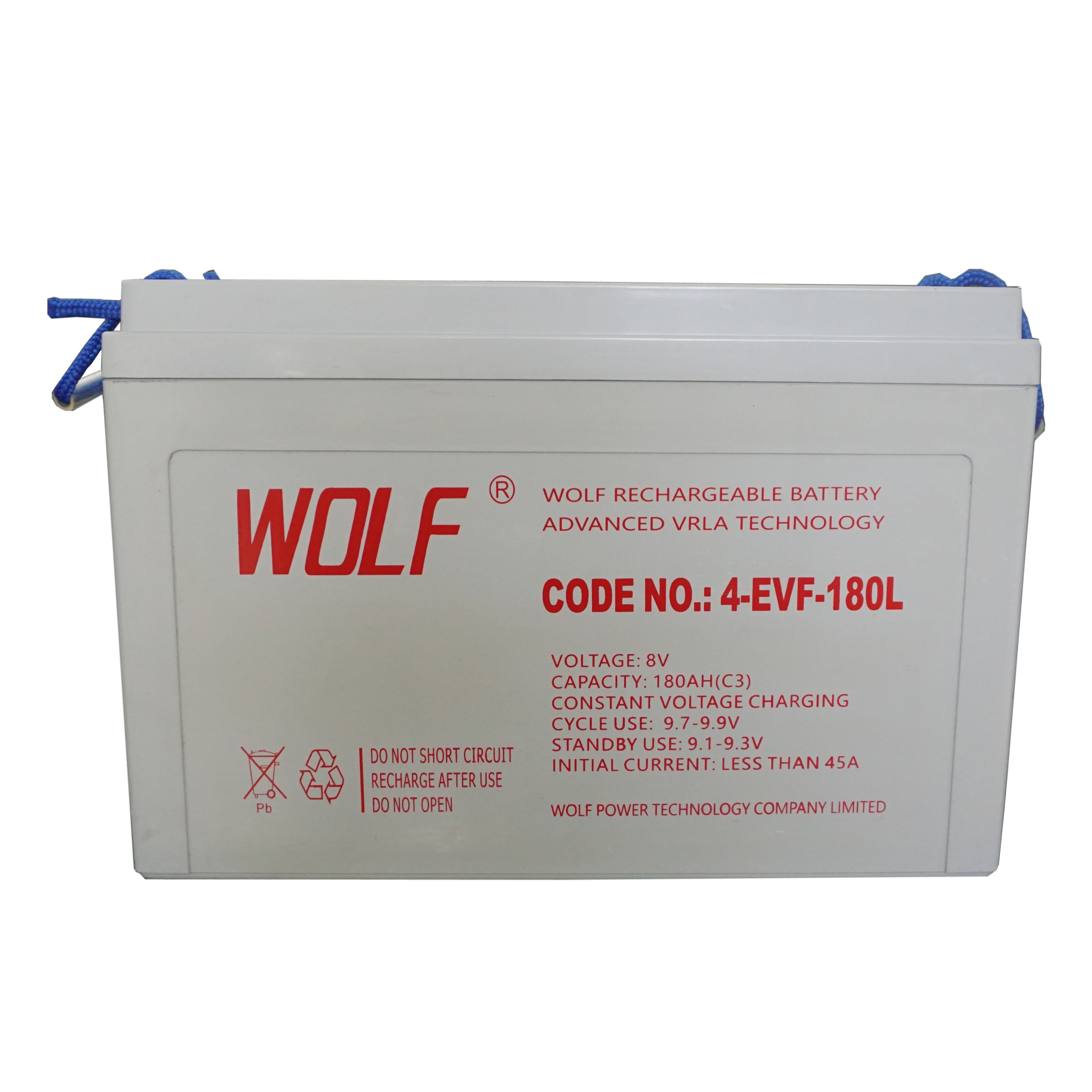 Ecuador 4-EVF-180 8v 180ah deep cycle AGM gel lead acid battery for the car