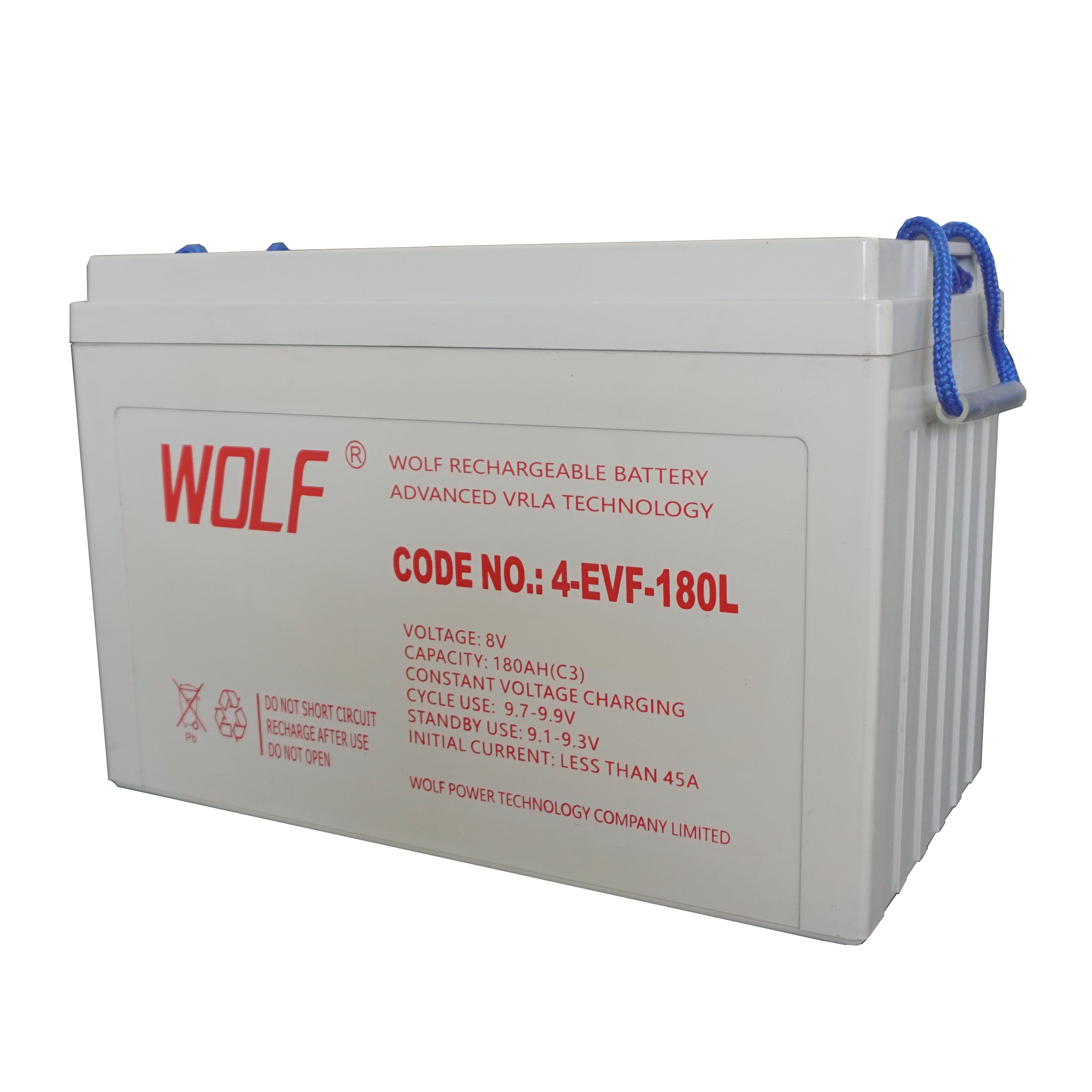 Ecuador 4-EVF-180 8v 180ah deep cycle AGM gel lead acid battery for the car