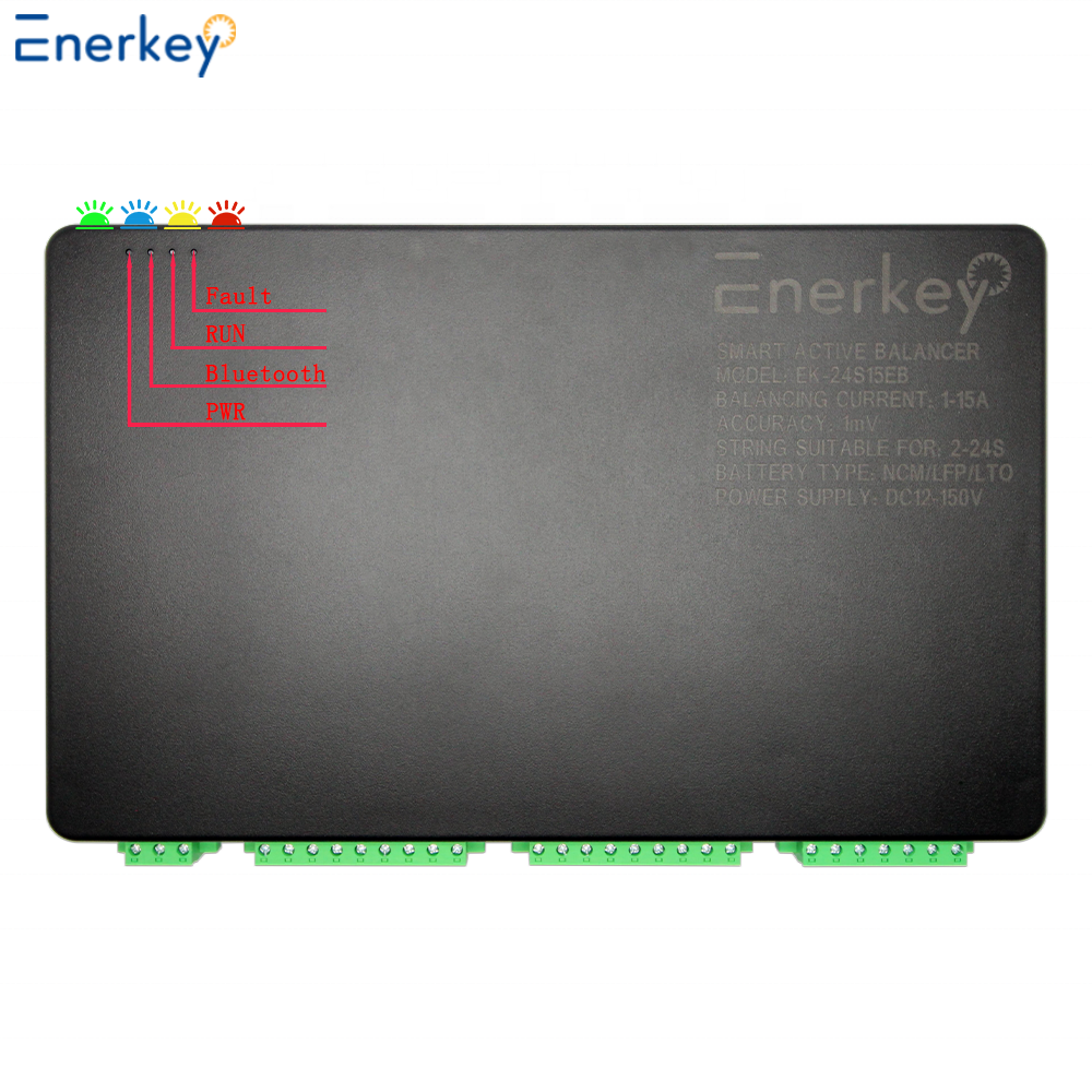 Enerkey 15A Smart Active Balancer 2S ~ 24S Lifepo4 / Lipo/ LTO Battery Energy equalization connectivity APP