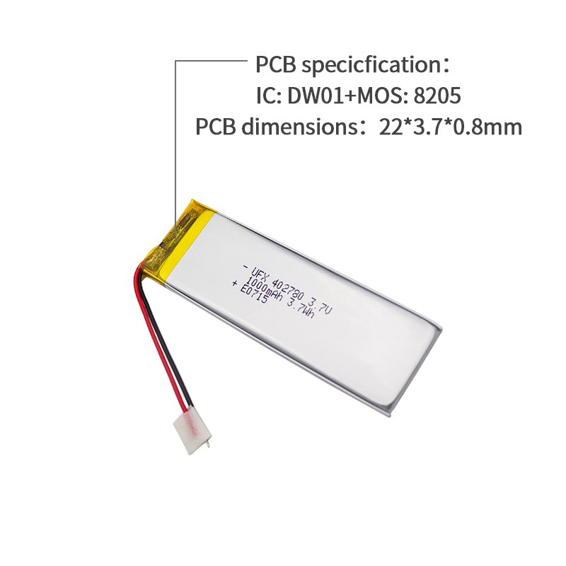 Lithium Ion Cell Manufacturers Supply High Capacity UFX 402780 1000mAh 3.7V Batteries Made In China For Guitar Page Turner