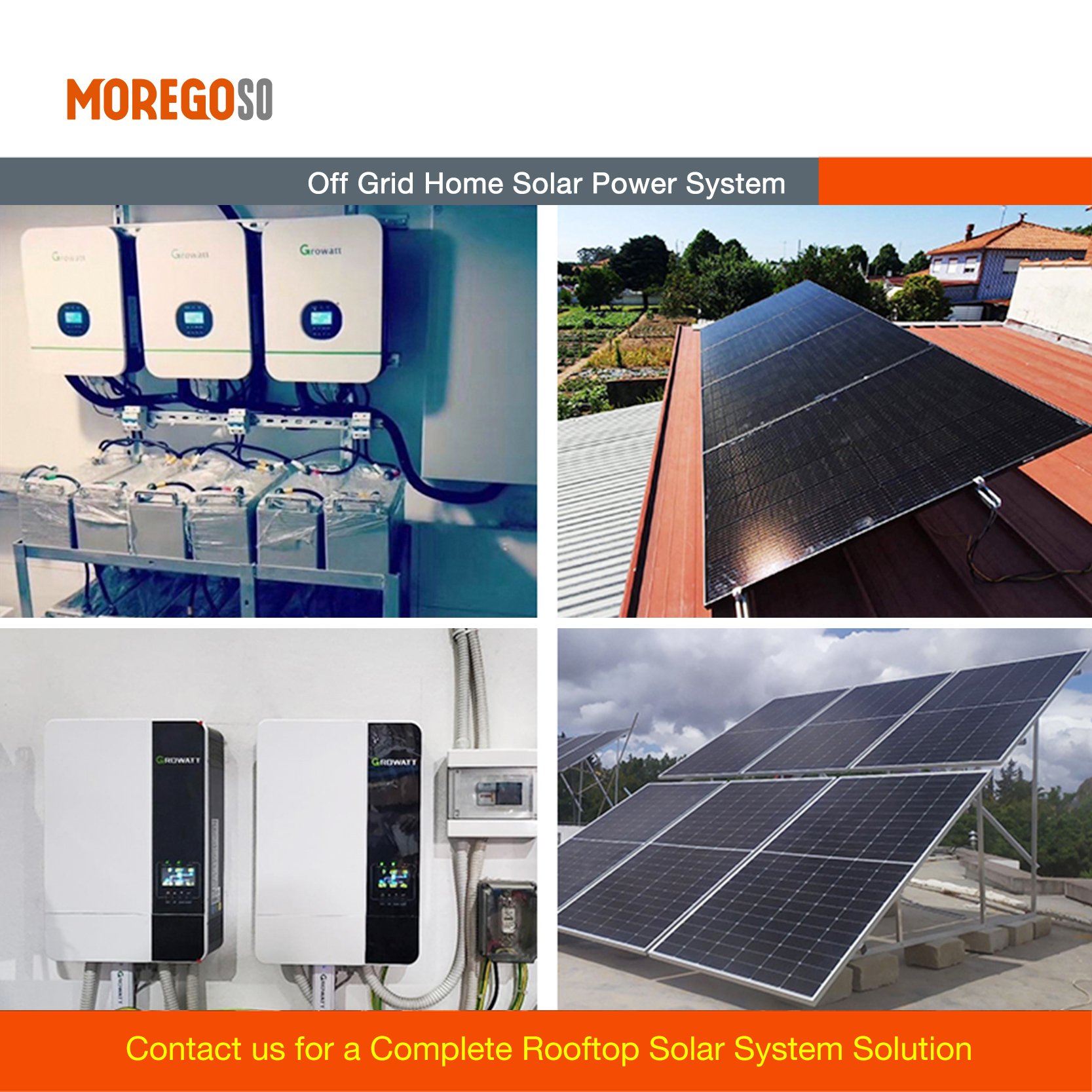 Moregosolar off grid solar system gel battery complete 10KW solar system Philippines for roof
