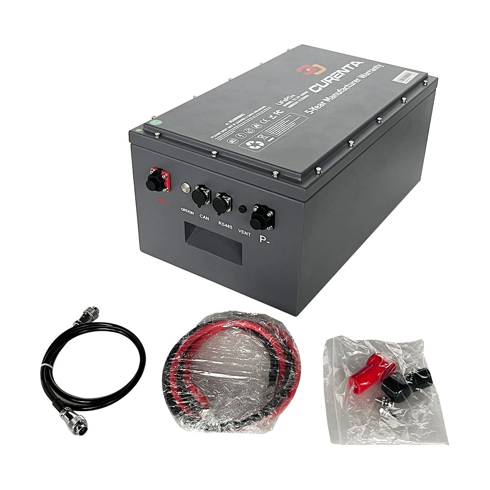 Deep Cycle LiFePO4 48V 100Ah Marine Boat Lithium Ion Batteries Waterproof Self Heating Smart BMS Solar Energy Storage Battery