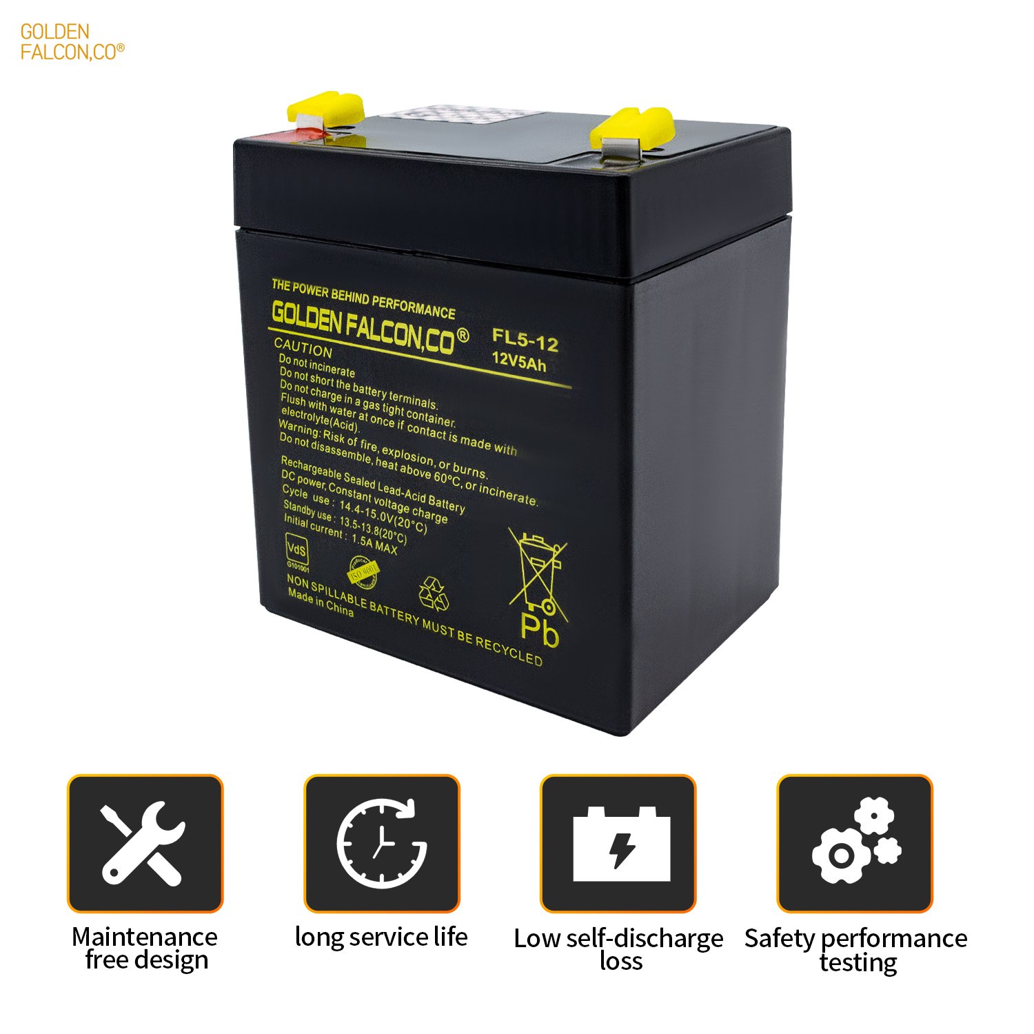 Long Life Rechargeable sealed lead acid battery 12V 5Ah Deep cycle battery for Home Appliances Ups