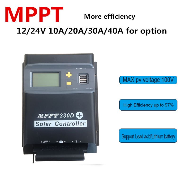 China's Strength Source Factory MPPT 330D Solar Charge Controller 30A 12/24V For Lithium Battery