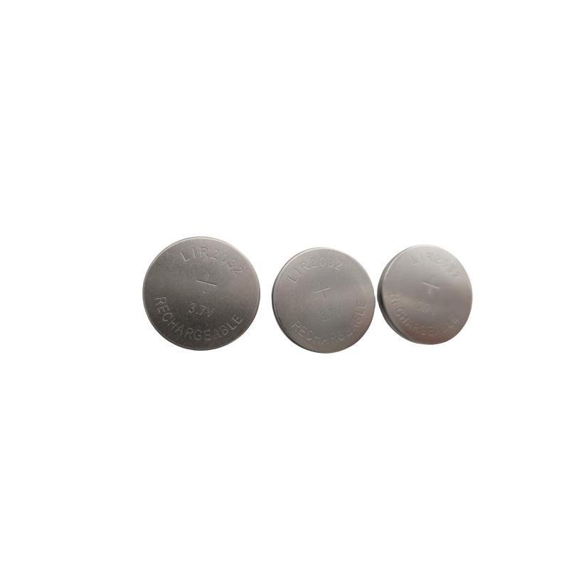 LIR2032 3.6V 45mAh button batteries Coin Cell LIR2032 Lithium Ion battery rechargeable button cell