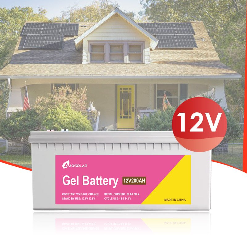 Amosolar Lead Acid Battery 12V 24v 50Ah 100Ah 150Ah 200Ah 250 Ah 500Ah Gel Type Battery For Solar Storage System