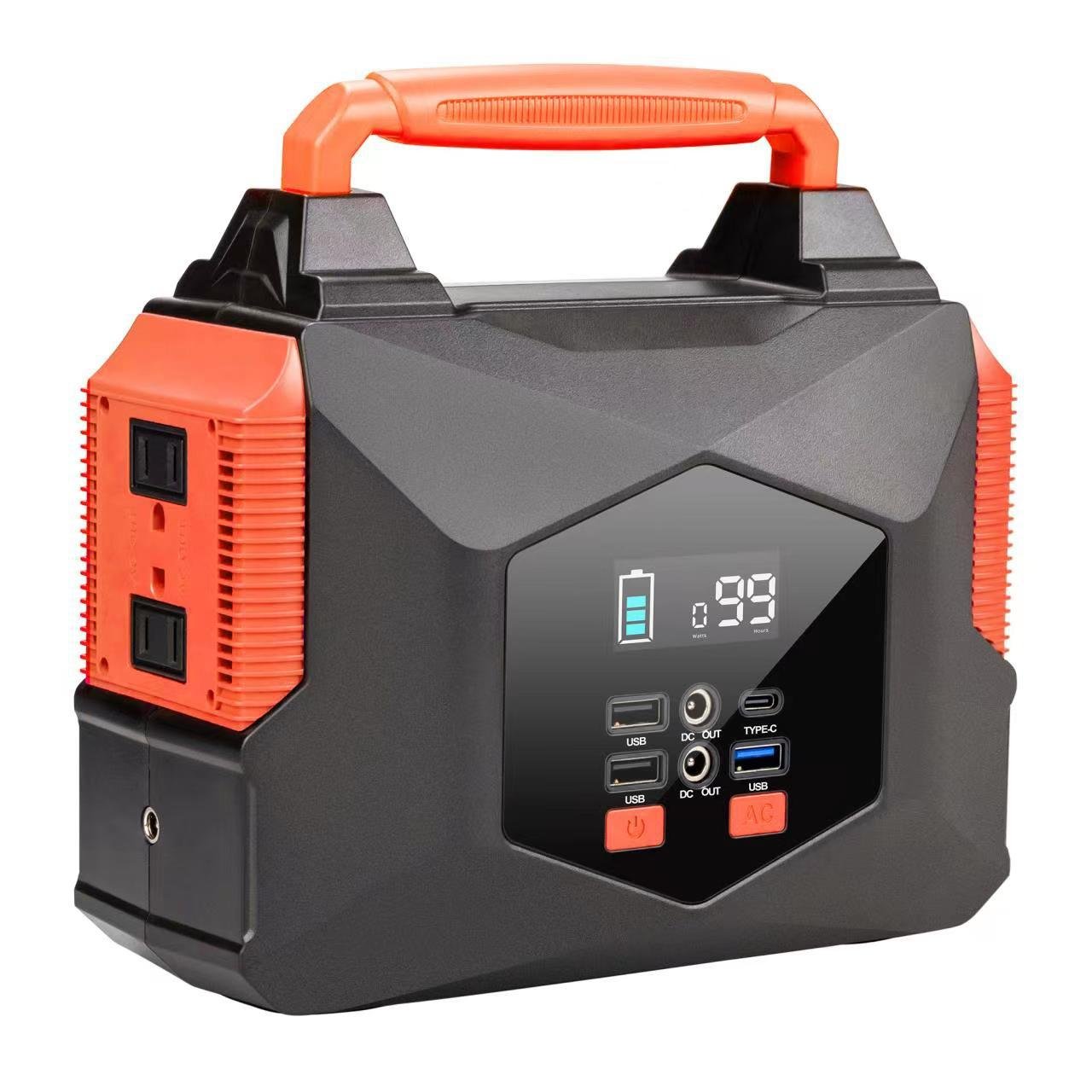 Portable 150W Solar Power Bank Station Rechargeable Lithium Ion Battery Outdoor Backup 150wh Travel Laptop Car Jump Stackable