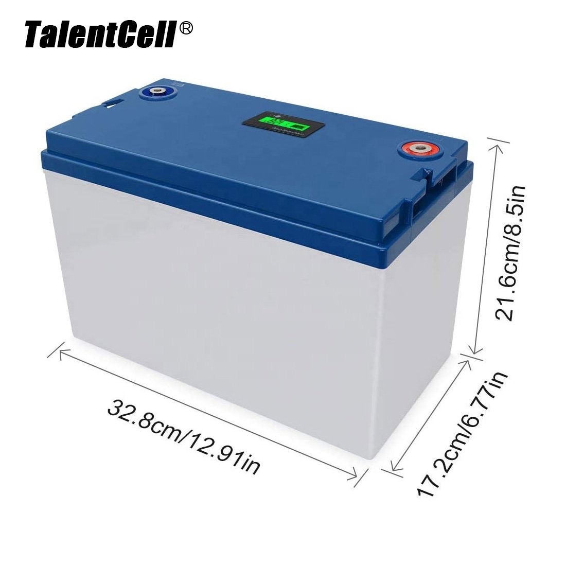TalentCell In Stock Sample 12V 100Ah Lithium Ion Battery Energy Storage For Solar Storage Deep Cycle LiFePO4 Battery