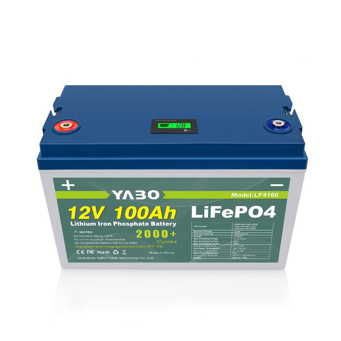 TalentCell In Stock Sample 12V 100Ah Lithium Ion Battery Energy Storage For Solar Storage Deep Cycle LiFePO4 Battery