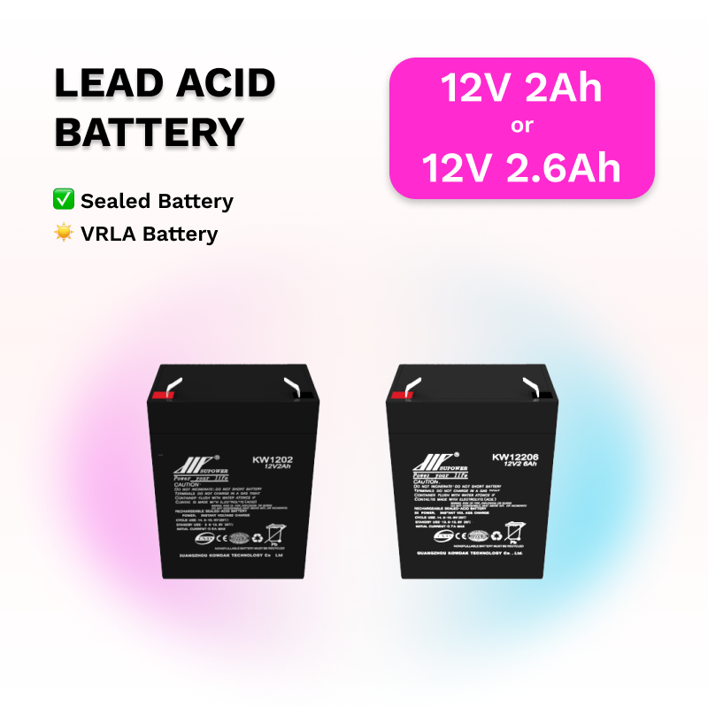 12V 2Ah 2.6Ah lead acid battery OEM small sized VRLA sealed battery SUPOWER KW1202 KW12206