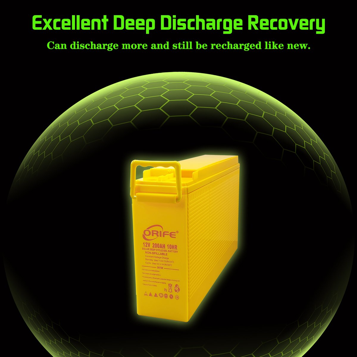 ORIFE Circularly Charging 12v 200Ah 100ah Alim Front Terminal Lead Acid Battery