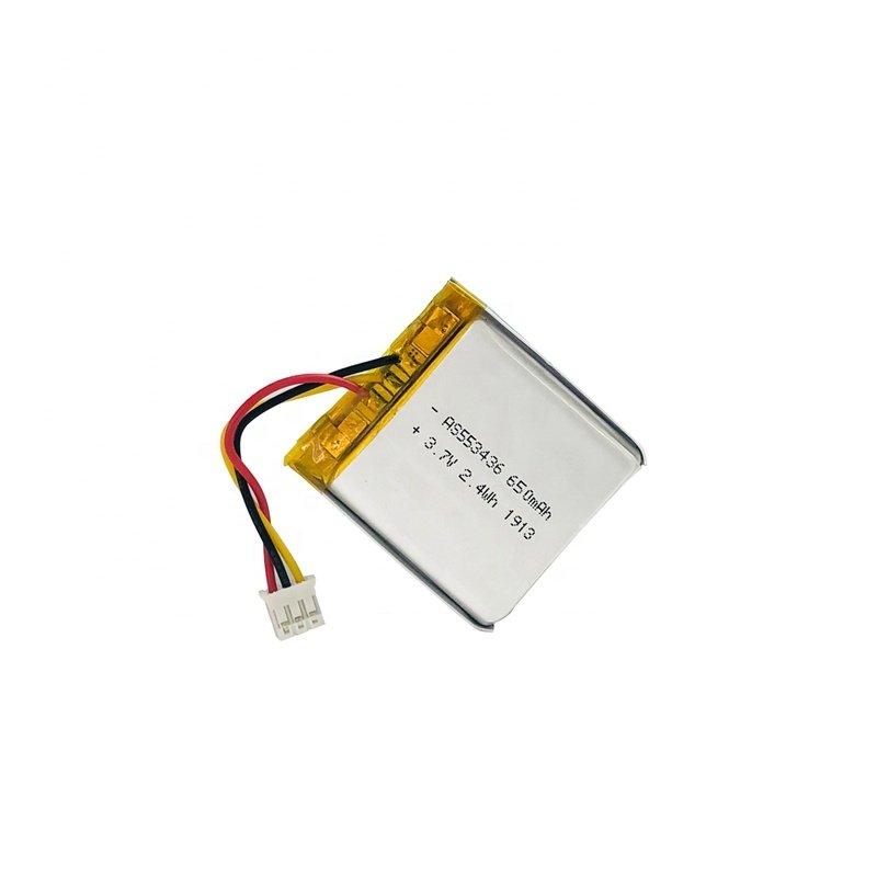 Hot sale 553436 3.7V 650mAh small lipo battery lithium ion batteries for smart products