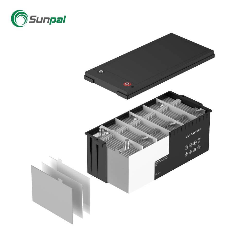 Sunpal AGM Deep Cycle Solar Battery 12V 100Ah 200Ah Gel Lead-Acid Battery Maintenance Free Eu Stock